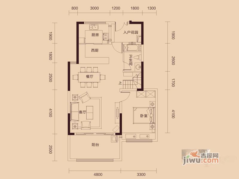 惠东国际新城4室2厅3卫163㎡户型图