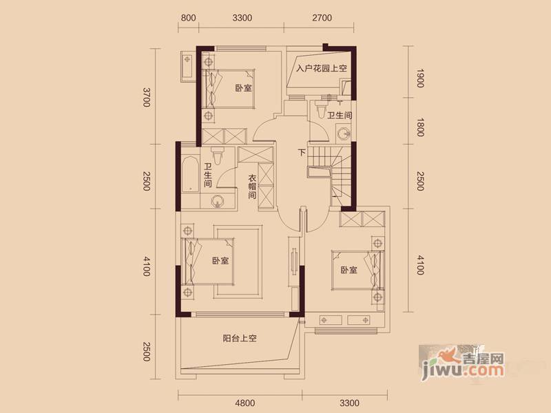 惠东国际新城4室2厅3卫163㎡户型图