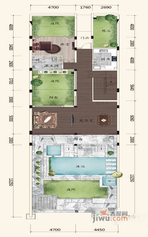 中海汤泉3室3厅3卫270㎡户型图