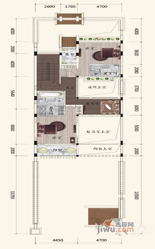 中海汤泉3室3厅4卫270㎡户型图