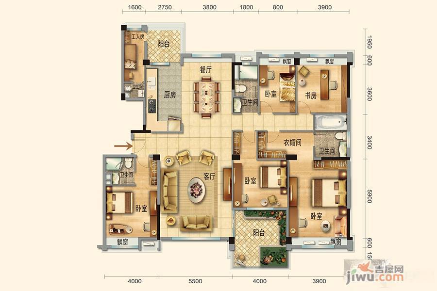 碧桂园九龙湾6室2厅4卫252㎡户型图