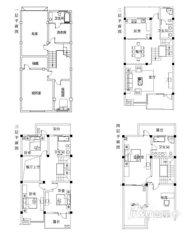 忆江南度假区4室2厅2卫346.7㎡户型图