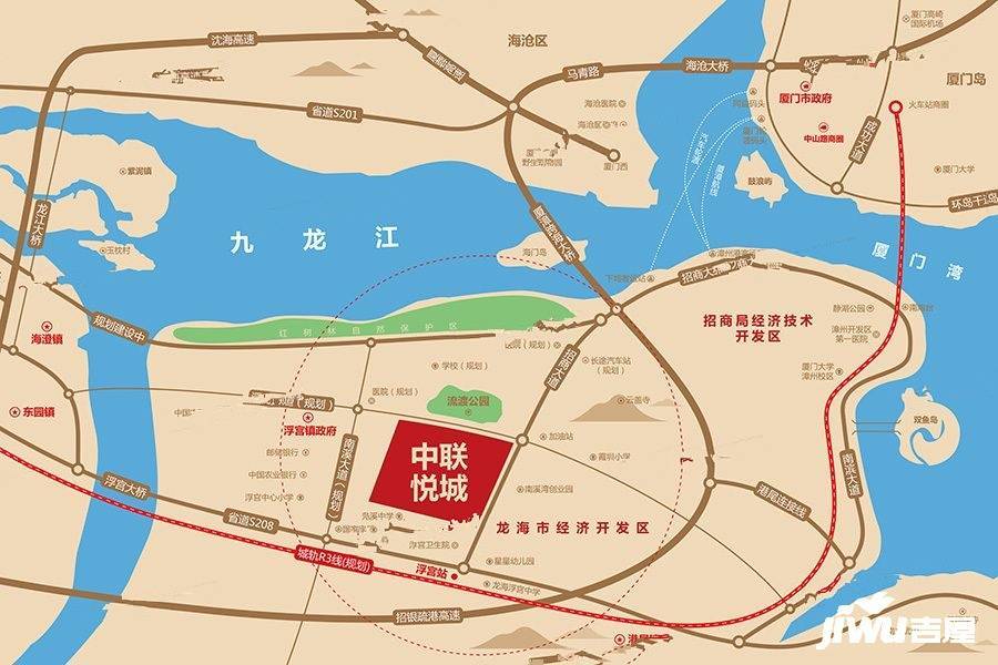 中联悦城位置交通图