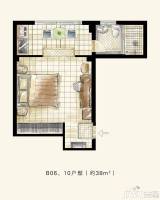 金汤湾海水温泉小镇1室0厅1卫38㎡户型图