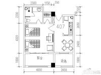 金汤湾海水温泉小镇1室1厅1卫65㎡户型图