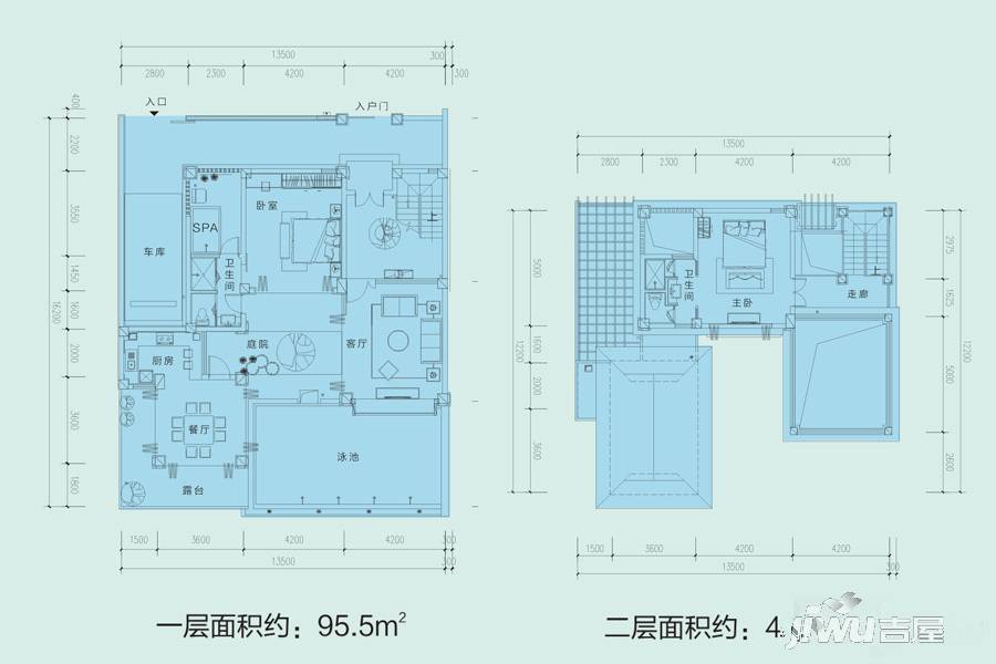 当代凤凰谷别墅-联排136㎡户型图