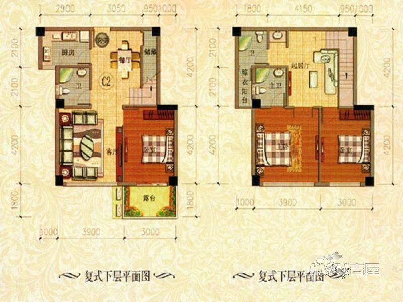 天诚丽景3室3厅3卫户型图