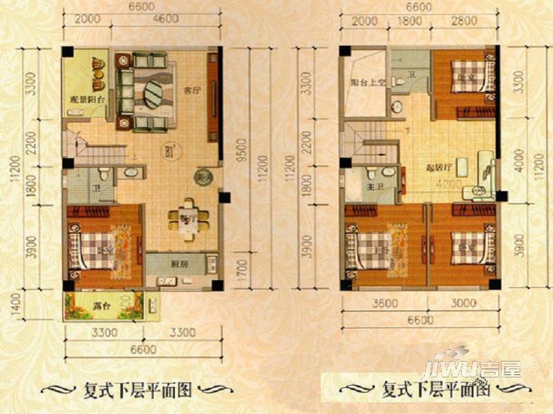 天诚丽景3室3厅3卫户型图