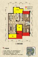 南兴盛世江南乾隆苑3室2厅2卫89㎡户型图