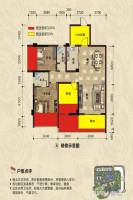 南兴盛世江南乾隆苑3室2厅2卫96㎡户型图