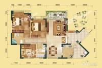 金色维也纳3室2厅2卫105㎡户型图