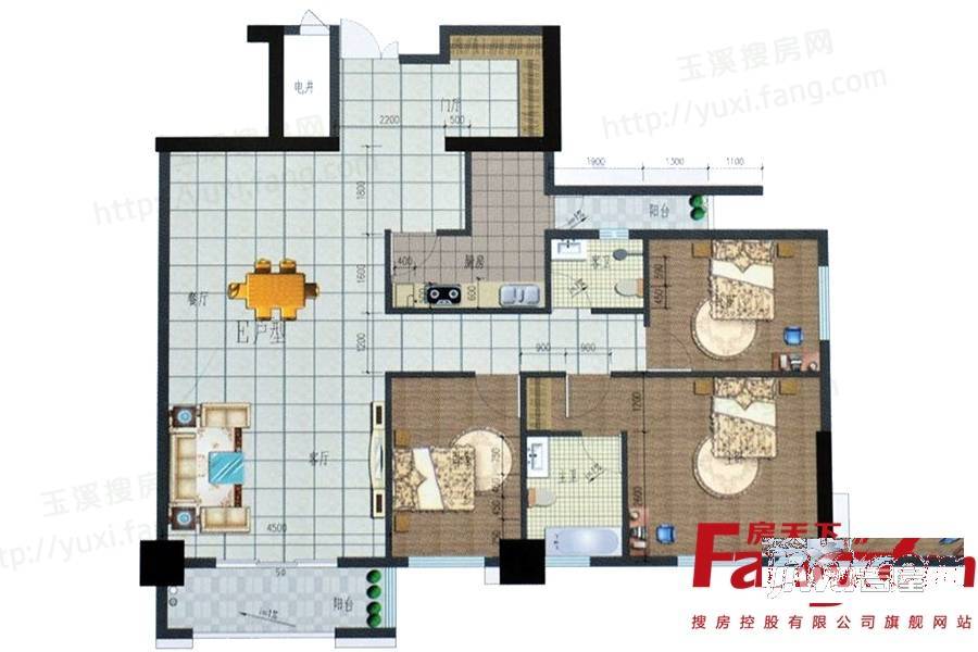 盛世铭居3室2厅2卫户型图