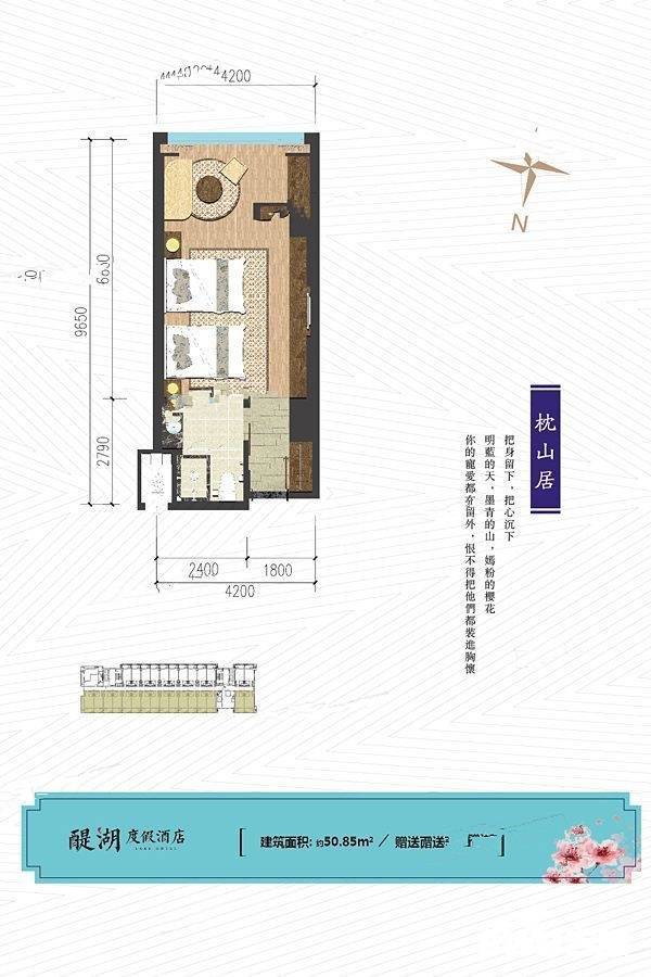 樱花谷1室1厅1卫50.9㎡户型图