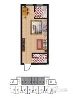 凤凰春城1室1厅1卫38.6㎡户型图