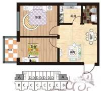凤凰春城2室2厅1卫55㎡户型图