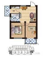 凤凰春城2室2厅1卫58.1㎡户型图