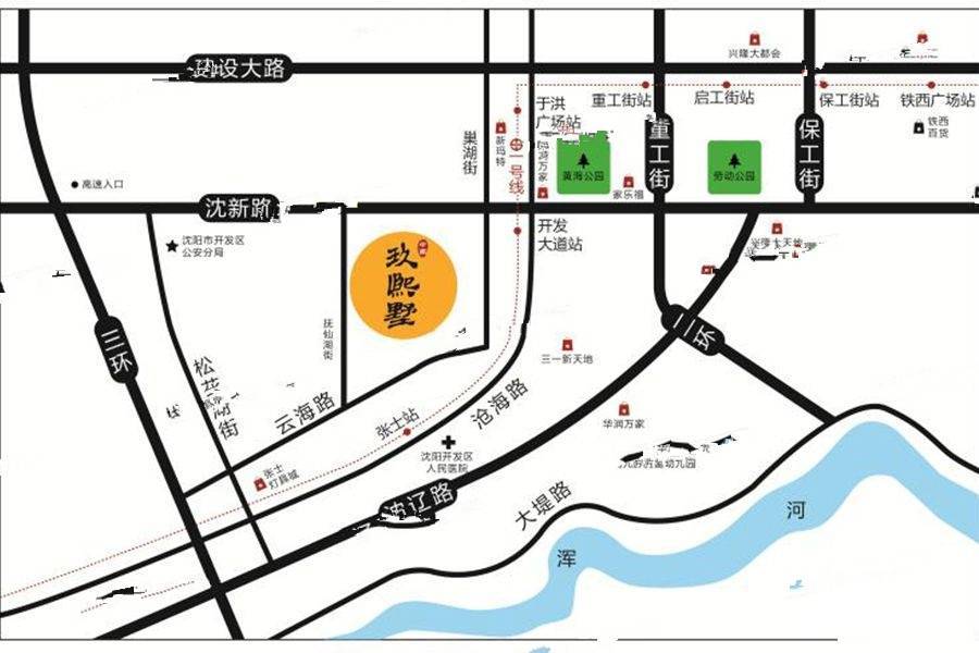 中南玖熙墅位置交通图