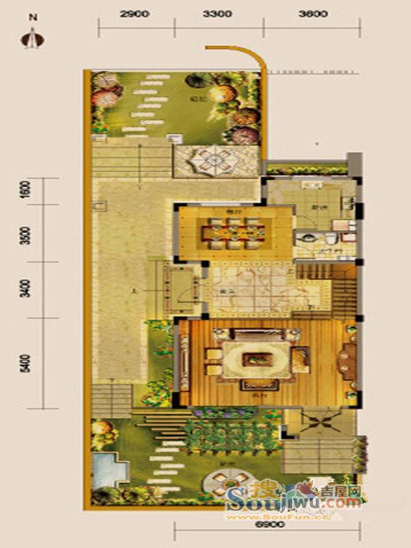 中海城爱丁堡别墅4室3厅3卫262㎡户型图