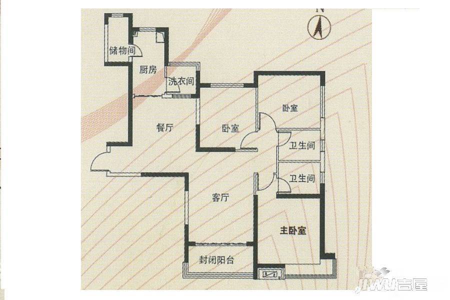 沈阳恒大江湾3室2厅2卫148.2㎡户型图