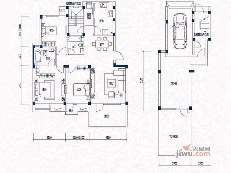 吉宝季景沁园3室2厅2卫144㎡户型图