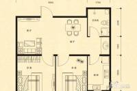 儒林庭枫2室2厅1卫62㎡户型图