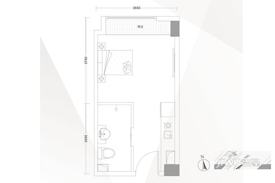 招商局大厦1室0厅1卫31㎡户型图