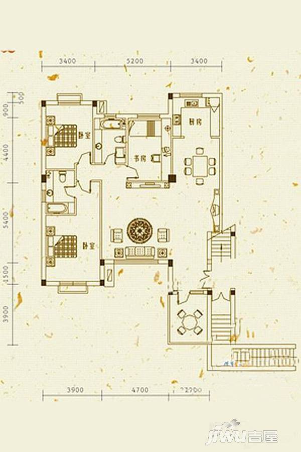 米拉晶典3室2厅1卫146㎡户型图