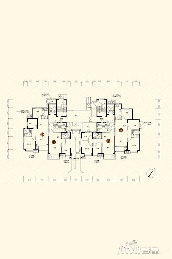 沈阳恒大御景湾3室2厅1卫103㎡户型图