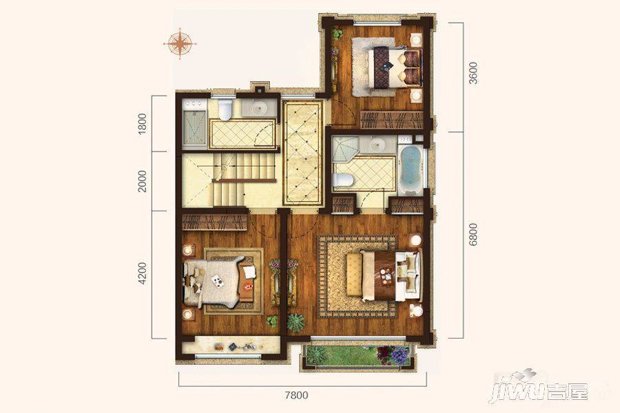 龙湖香醍漫步4室2厅4卫146㎡户型图