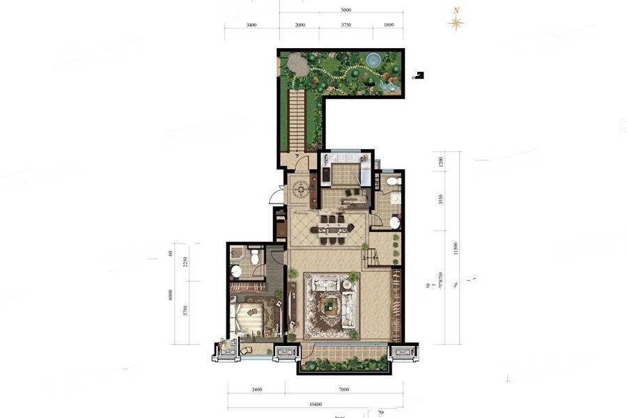 龙湖天宸原著4室2厅4卫144㎡户型图