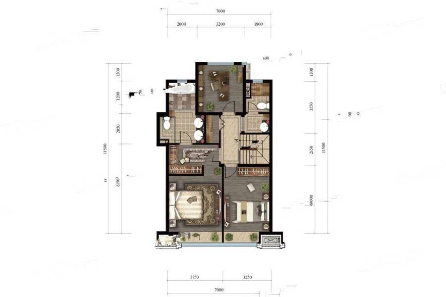 龙湖天宸原著4室2厅4卫144㎡户型图