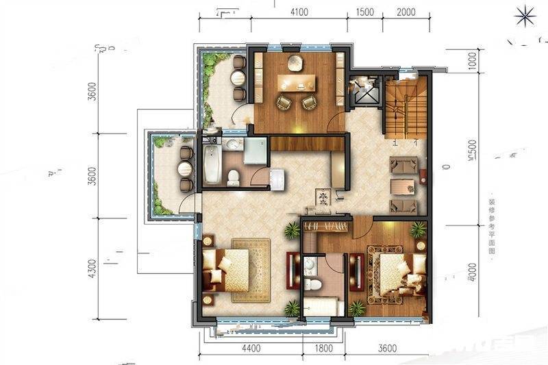 金辉中央云著6室3厅4卫189㎡户型图