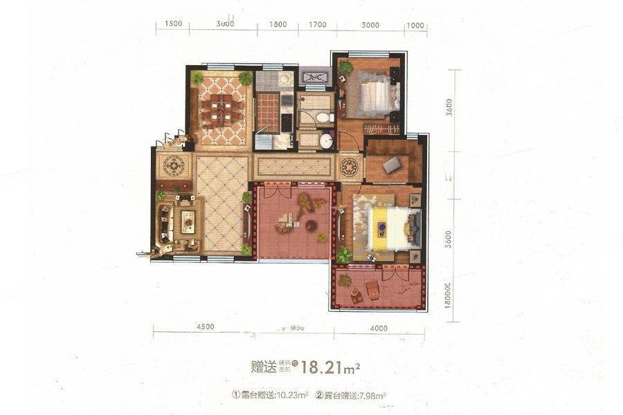 凯德俪锦城西湖叠院2室2厅1卫99.2㎡户型图