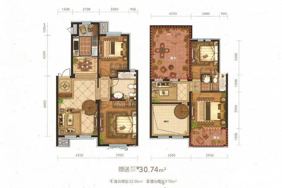 凯德俪锦城西湖叠院4室3厅2卫143.9㎡户型图