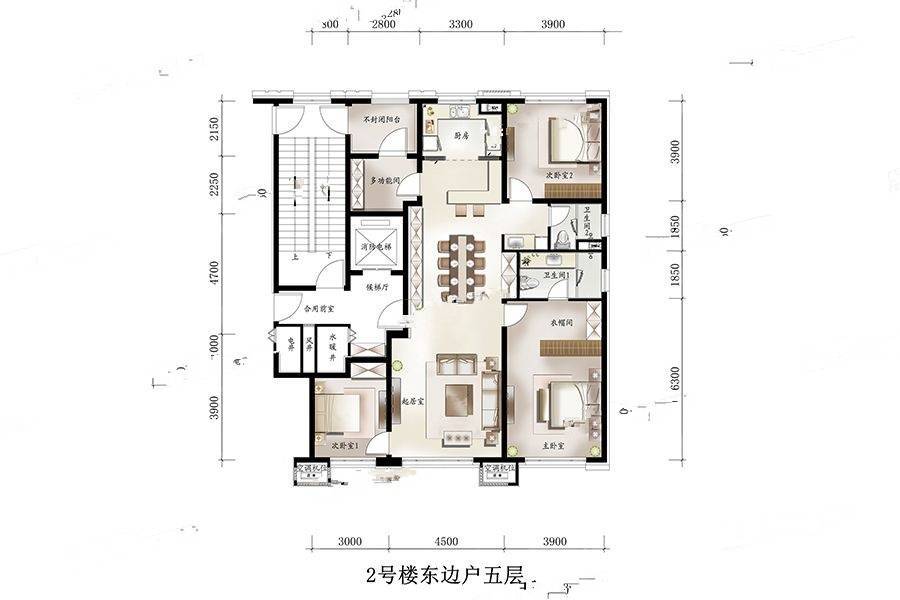 信达万科如园3室2厅2卫165㎡户型图