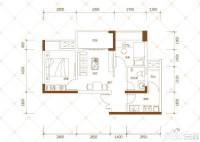 荣润凯旋名城2室2厅1卫57.3㎡户型图