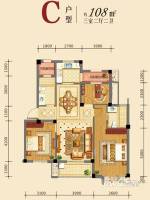 伊顿华府3室2厅2卫108㎡户型图