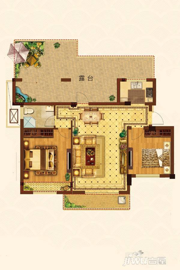 祥生南山郡2室2厅1卫87.2㎡户型图