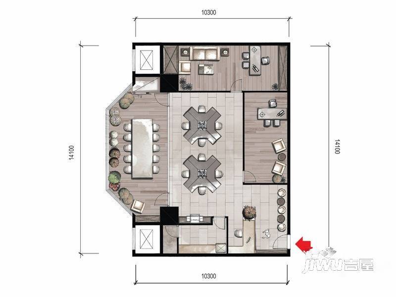 中暨艾力艾国际中心普通住宅216㎡户型图