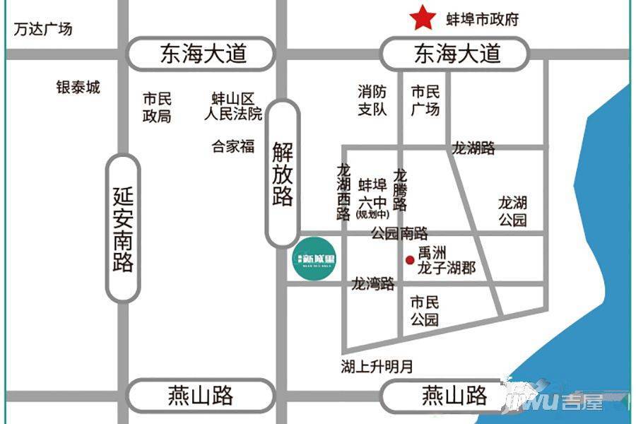 禹洲新城里位置交通图