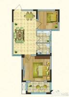 京铭国际2室1厅1卫59㎡户型图