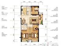 柏庄跨界3室2厅1卫119㎡户型图