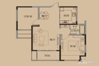 绿地中央广场2室2厅1卫89.5㎡户型图