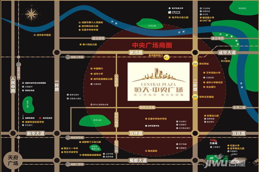 恒大中央广场二期雲門位置交通图图片