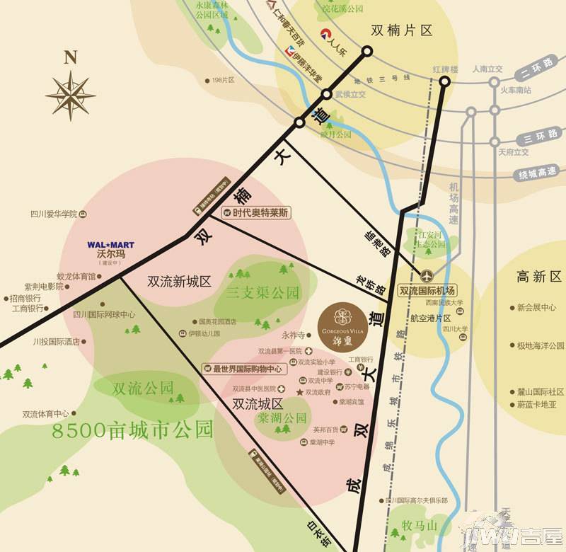 锦镇2期锦玺位置交通图图片