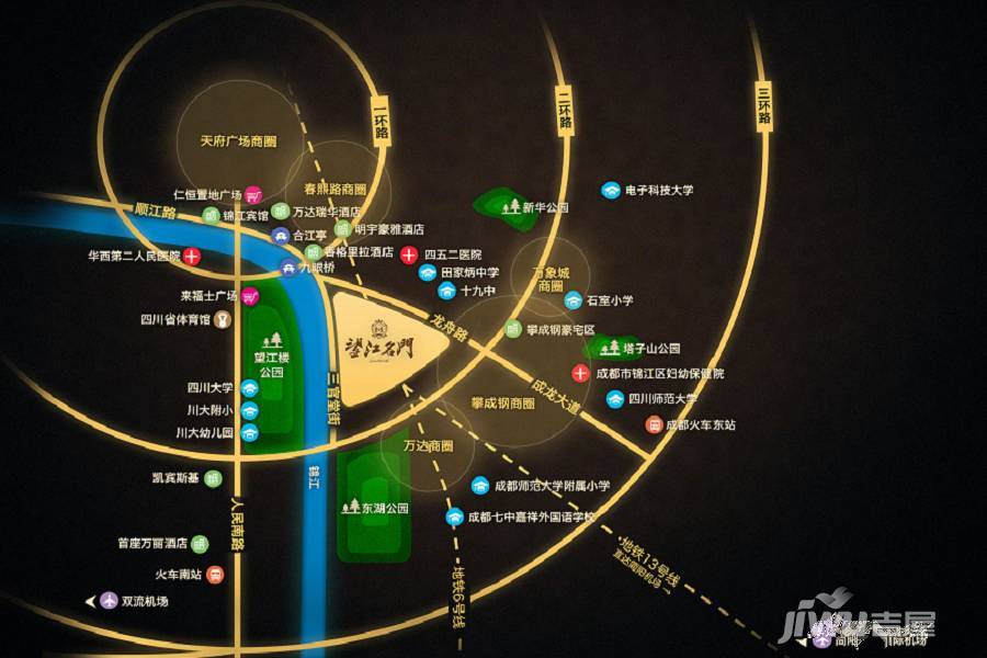 望江名门位置交通图图片
