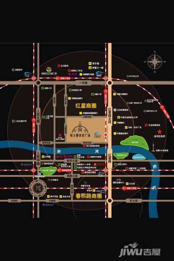 恒大曹家巷广场三期商铺位置交通图4