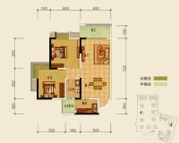 汇景新城2室2厅1卫79.8㎡户型图