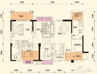 明信仕林府3室2厅2卫110㎡户型图