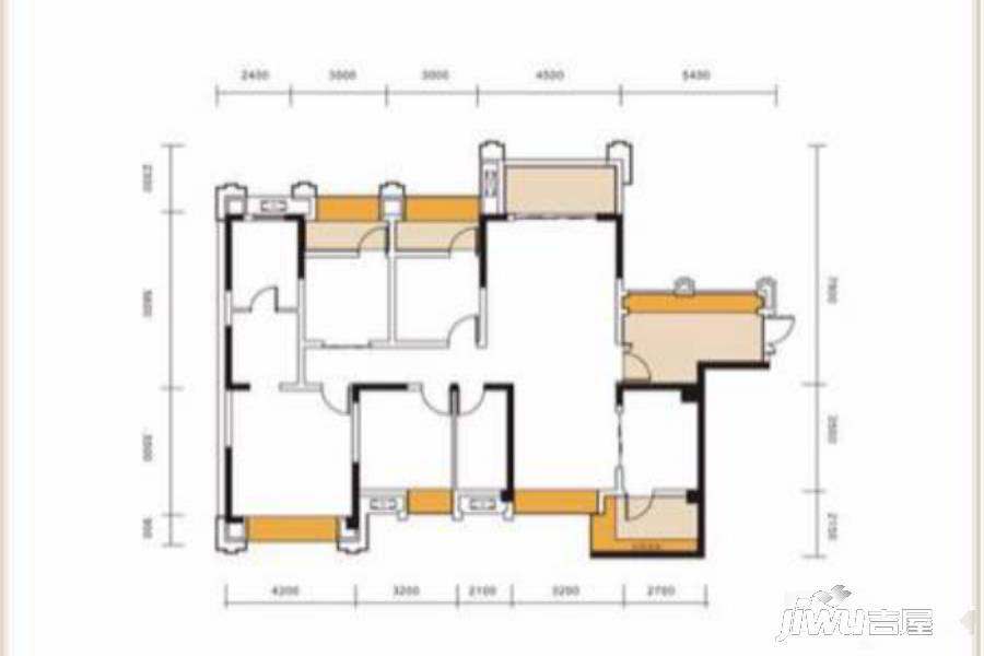 桐梓林壹号4室2厅2卫163㎡户型图